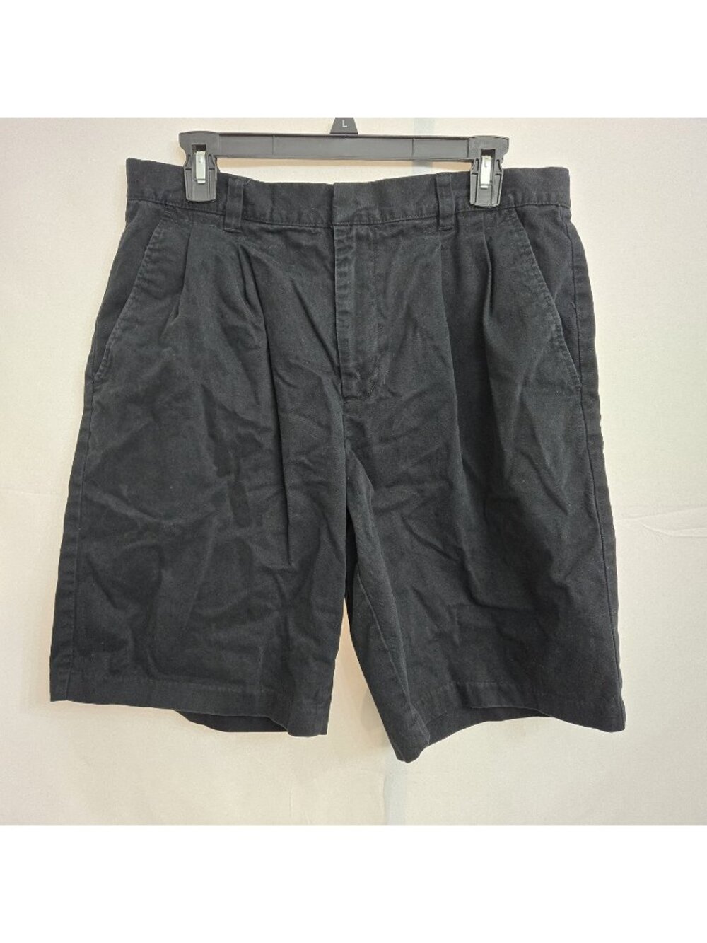 George Men's Chino Shorts Flat Front Cargo Pockets Black Size 32